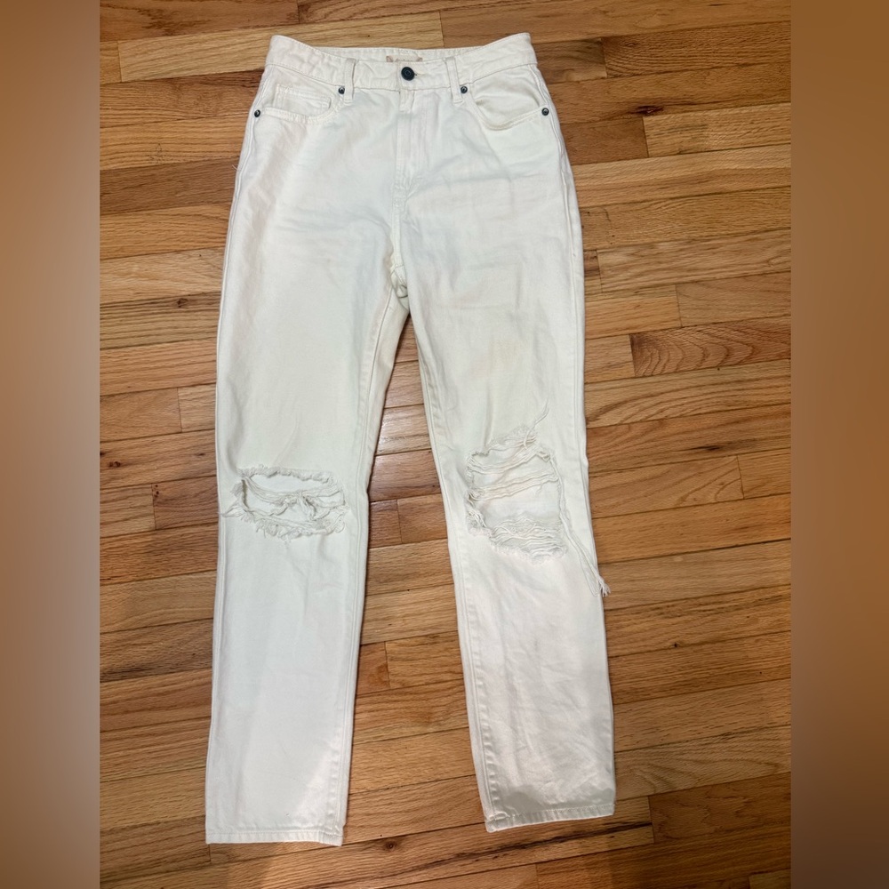Altar'd State Cream High-Waist Jeans